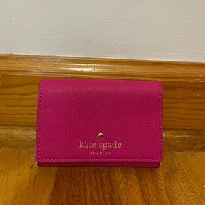 Kate Spade card case in pink saffiano